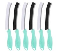 TQRR Hard Bristle Crevice Cleaning Brush UK, 2Pcs Bathroom Tile Groove Gap Cleaning Brush, Grout Cleaner Brush, Cleaning Tool for Window, Kitchen, Sink, Tub, Shower, Toilet (6, Mint)