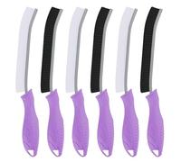 TQRR Hard Bristle Crevice Cleaning Brush UK, 2Pcs Bathroom Tile Groove Gap Cleaning Brush, Grout Cleaner Brush, Cleaning Tool for Window, Kitchen, Sink, Tub, Shower, Toilet (6, Purple)