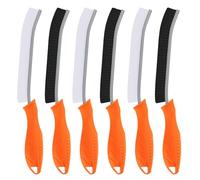 TQRR Hard Bristle Crevice Cleaning Brush UK, 2Pcs Bathroom Tile Groove Gap Cleaning Brush, Grout Cleaner Brush, Cleaning Tool for Window, Kitchen, Sink, Tub, Shower, Toilet (6, Orange)