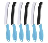 TQRR Hard Bristle Crevice Cleaning Brush UK, 2Pcs Bathroom Tile Groove Gap Cleaning Brush, Grout Cleaner Brush, Cleaning Tool for Window, Kitchen, Sink, Tub, Shower, Toilet (6, Light Blue)