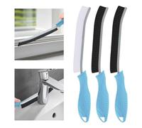TQRR Hard Bristle Crevice Cleaning Brush UK-Thin Gap Cleaning Brush, Grout Brush, Kitchen Brush, Cleaning Tools for Toilet, Bathroom, Home, Bathtub, Sink, Household, Window (3, Light Blue)