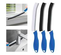 TQRR Hard Bristle Crevice Cleaning Brush UK-Thin Gap Cleaning Brush, Grout Brush, Kitchen Brush, Cleaning Tools for Toilet, Bathroom, Home, Bathtub, Sink, Household, Window (3, Lichen Blue)