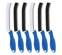 TQRR Hard Bristle Crevice Cleaning Brush UK-Thin Gap Cleaning Brush, Grout Brush, Kitchen Brush, Cleaning Tools for Toilet, Bathroom, Home, Bathtub, Sink, Household, Window (6, Lichen Blue)