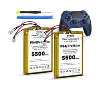 TQTHL 2-Packs LIP1522 batteries for Sony PlayStation 4 PS4 Slim Pro Dualshock 4 CUH-ZCT2 CUH-ZCT2U CUH-ZCT1E CUH-ZCT1H CUH-ZCT1U wireless controllers (large and small plugs)