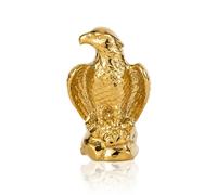 TQUPT Golden Hawk Statue, Eagle Birds Figurine Home Decor, Modern Elegance Hawk Sculpture Office Home Decoration - Small Mini Wild Animal Gold Eagle for Desktop & Car