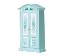 TQUXNGA 1: 12 Scaled Dolls House Wardrobe Hand Painted Miniature Closet with Inner Compartments for Tiny Doll Accessories Hand Painted Model Deck