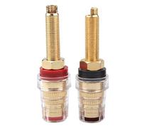 TQUXNGA 1 Pair Clear Crystal Binding Post For Amplifiers And Soundbox Connection PC Housing Copper Terminals