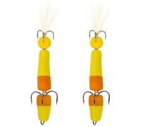 TQUXNGA 2pcs Soft Fishing Baits Highly Density Foam Swim with 2 Hook Multi Jointed Artificial Fishing Lure Highly Density Swim with Treble Hook