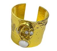 TQUXNGA 3D Human Face Feature Wide Bangle Statement Unique Sculptural Wrist Accessory for Women Fashion Jewelry Modern Minimalist Wide Cuff