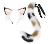 TQUXNGA Animal Cosplay Costumes Faux Furs Cat Foxes Wolf Furry Tail and Ears Headband for Halloween Party Costume Accessories