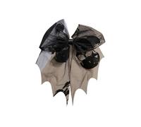 TQUXNGA Bat Embroidery Hair Clip Halloween Accessories For Girls Women Lace Tulle Veil Hairpin Cosplay Costume Headpiece Bat Shaped Tulle Veil Hairclip