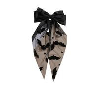 TQUXNGA Bat Embroidery Hair Clip Halloween Accessories For Girls Women Lace Tulle Veil Hairpin Cosplay Costume Headpiece Bat Shaped Tulle Veil Hairclip