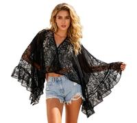 TQUXNGA Beautiful Lace Coverup Quick Drying Design Fashionable Bayfront Wrap Polyester Texture for Seasides and Resort Wear Fashion Beach Muffler