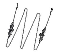 TQUXNGA Black Hollow Bat Glasses Chain Unique Spiders Pendant For Styles And Halloween Party Photo Props