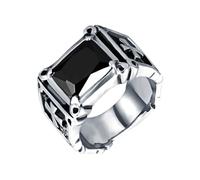 TQUXNGA Cushion Cut Cubic Zirconia Gothic Crossed Rings Unisex Jewelry For Men Women Punk Biker Styles Everyday Wear Accessory Modern Cushion Cut