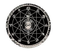 TQUXNGA Dowsing Divinations Mat Pad Sun Moon Pattern Astrology Pendulums Chart Mat Balancing Meditations Decoration Tarots Pad Tarots Rubber Tablecloth