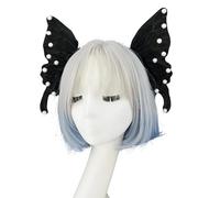 TQUXNGA Gothic Butterfly Hair Jewelry Crystal Pearls Hairband Headpiece For Role Play And Photo Shoots Gothic Role Play Head Accessory
