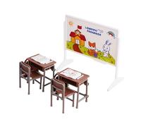 TQUXNGA Miniature School Classroom Scene Setting Furniture with Interactive Educational Props Perfect for Kids Role Playing Game Classroom Scene Props