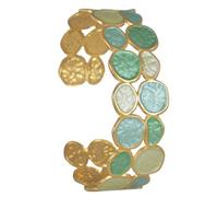 TQUXNGA Modern Stainless Steel Adjustable Cuff Bangle Colorful Drip Enameled Handmade Day to Night Wear Jewelry Drip Oil Craftsmanship Statement