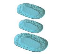 TQUXNGA Pack of 3 Realistic Stone Texture Steak Plates for Toy Kitchen Accessories Strong Alloy Construction Safe for Kids Play Detailed Dinnerware