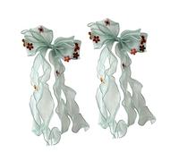 TQUXNGA Romantics Polyester Window Drapery Holders with 3D Camellias Flower and Ribbon Design for House French Flower Curtain Tie Back