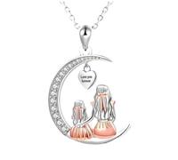TQUXNGA Shaped Crescents Moons Necklace with Trees of Life Pendant Mother ' s Day Gift Kirsite Adjustable Chain Trees of Life Necklace Kirsite Symbolic Adjustable Family Unities