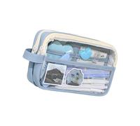 TQUXNGA Spacious Transparent Pencil Case Featuring Divided Sections Modern Styles PU School Accessory for Teens & Adults Transparent School Supplies Organizers
