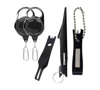 TQUXNGA Stainless Steel Line Cutter Nipper Hook Eye Cleaner Fly Fishing Clippers Tool Retractor with Tweezers Knots Tyer Carabiner Stainless Steel Fishing Tool Set