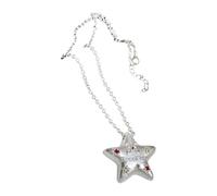 TQUXNGA Unique Five Point Star Pendant Neckchain Dopamine Zircon Alloy Necklace Long Chain For Casual Outfits And Gifts Zircon Crystal Necklace