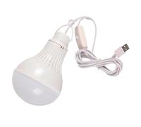 TQUXNGA USB LED Pendant Bulb with 5W Power and on Off Button | 5 W Power, Attached USB a Power Cable, Integrated Loop for Temporary Camp and Vendor Stall Lighting Use