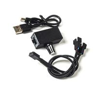 TQUXNGA USB To 4Pin PC Fan Power Adapter 8W DC12V Speed Controls With Step Up Voltages And 2/3 Way Cable Included PWM Fan Speed Controller