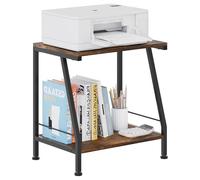 TQVAI 2 Tier Printer Stand with Storage Multi-Purpose Printer Table for Office & Home Small Shelf Unit Microwave Shelf for Kitchen Worktop Storage, Black/Antique