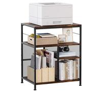 TQVAI Large Printer Stand with Storage Shelves 4 Tier Printer Table for Office & Home Small Shelf Unit Microwave Shelf for Kitchen Worktop Storage Organization, Black/Antique