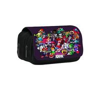 TQVLNMCR Anime Friday Night Funkin Pencil Case for Teens Student Anime Figure Boyfriends Girlfriends Penbox Double Layer Printed Pen Bag Large Capacity for School(D)