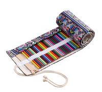 TQVLNMCR Canvas Pencil Wrap Case, Coloured Pencils Roll Up Case, Pen Storage Holder for Painting, Studio, Office(108 Holes)