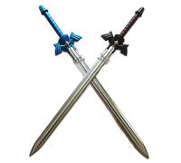 TQVLNMCR Halloween Prop PU Foam for Cosplay Sword Link Skysword Sword Birthday Gifts(Black+blue=2pcs)