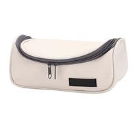 TQVLNMCR Large Pencil Case，Big Pen Pencil Pouch， Beige Color Stationery Organizer Smoothing Zipper Durable Canvas Travel Toiletry Bag for Family Office Outdoor
