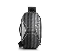 TQVLNMCR Men's Functional Chet Bag Pc Hard Shell Messenger Sports Men's Shoulder Messenger Bag for Men Tactical Cross Bags WaterProof Anti Theft(B)