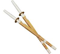 TQVLNMCR Natural Bamboo Samurai Sword, Wooden Kendo Practice Swords, Handmade Japanese Wooden Katana for Training, Gifts, Cosplay(L,80CM)
