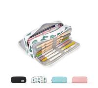 TQVLNMCR Pencil Case with 3 Compartments, Compartment Pencil Case Large Capacity Pencil Pouch for Stationary Organizer, Pencil Cases for Boys, Girls, Women & Men