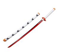 TQVLNMCR Sword 75cm(35in) Bamboo Samurai Sword Katana Sword,Handmade Katana Anime Cosplay Props,Bamboo Blade Toys for Kids,Boys Girls Gift Party Favor(K.Rengoku Kyoujurou)