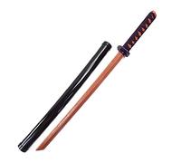 TQVLNMCR Wooden Bokken with Scabbard, Iron Wood Wooden Samurai Sword, Samurai Sword for Kendo Gift Iaido Decor Display Collect Martial Arts Training/E-80Cm/Scabbard Style