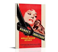 TQWEQWH Sunset Boulevard Poster Wall Art Aesthetic Cover Poster Design Painting for Living Room Bed Room 12x18inch(30x45cm) Frame-style