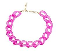TQWSVUM Acrylic Cuban Link Chain Necklace For Women,Colorful Resin Chain Thick Chunky Choker, Metal Punk Exaggerated Fashion Boho Geometric Pendant Statement Jewelry
