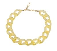 TQWSVUM Acrylic Cuban Link Chain Necklace For Women,Colorful Resin Chain Thick Chunky Choker, Metal Punk Exaggerated Fashion Boho Geometric Pendant Statement Jewelry