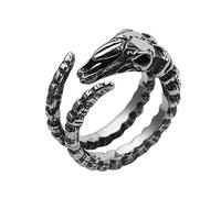 TQWSVUM Men Women Stainless Steel Goat Head Skull Ring - Nordic Viking Vintage Demon Sheep Head Ring - Gothic Cool Animal Jewelry