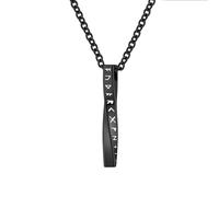 TQWSVUM Men Women Viking Futhark Runes Necklaces - Nordic Runic Stainless Steel Twist Pendant Amulet - Handmade Fashion Hip Hop Medieval Pagan Vintage Jewelry