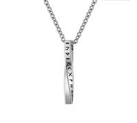 TQWSVUM Men Women Viking Futhark Runes Necklaces - Nordic Runic Stainless Steel Twist Pendant Amulet - Handmade Fashion Hip Hop Medieval Pagan Vintage Jewelry