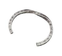 TQWSVUM Men Women Viking Rune Bangle -Nordic Elder Futhark Runes Open Stainless Steel Cuff Bracelet - Medieval Vintage Heavy Metal Adjustable Twisted Bracelet Jewelry(Vintage)