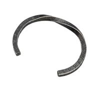 TQWSVUM Men Women Viking Rune Bangle -Nordic Elder Futhark Runes Open Stainless Steel Cuff Bracelet - Medieval Vintage Heavy Metal Adjustable Twisted Bracelet Jewelry(Black)
